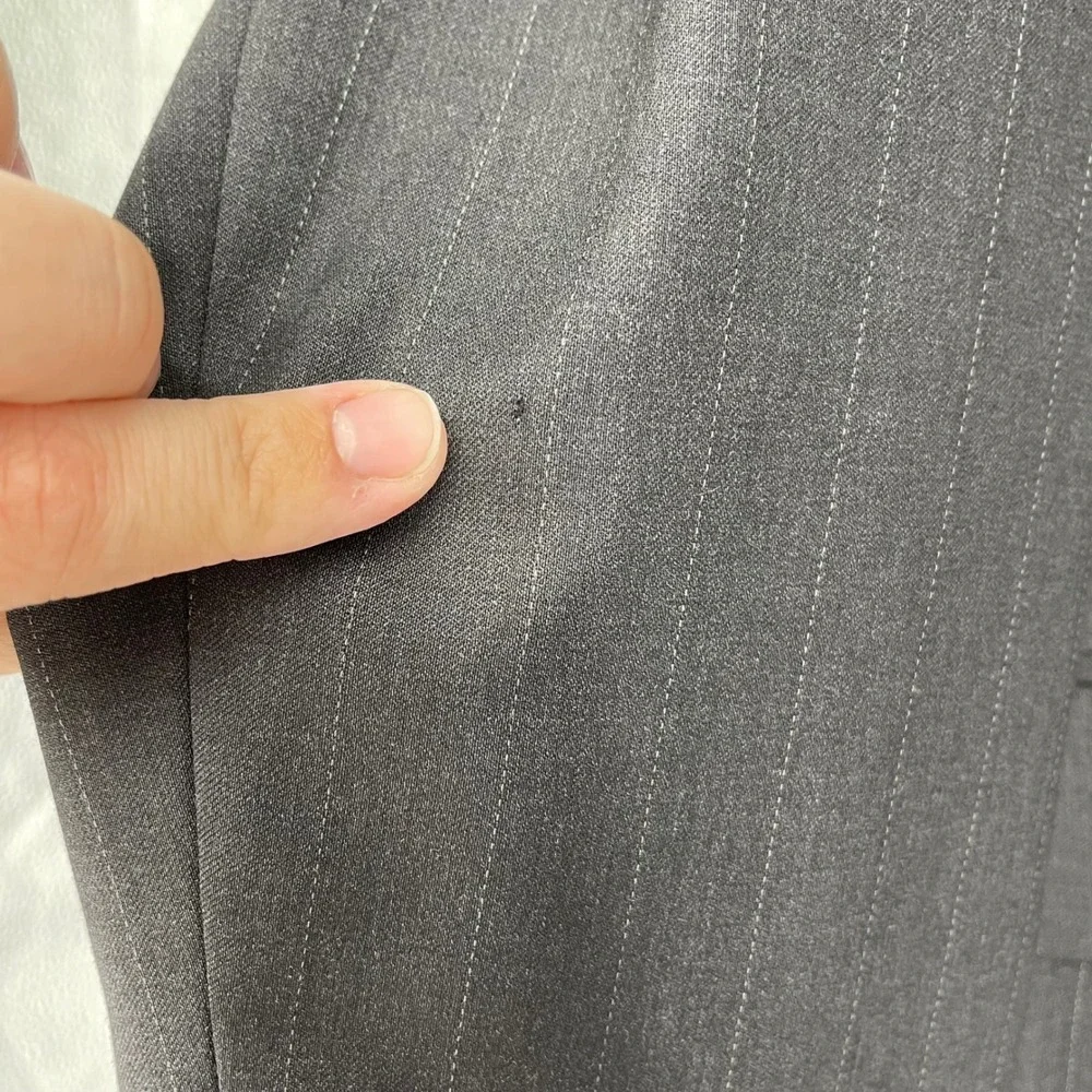 Ted Baker Endurance Mens 38R‎ Gray Pinstripe Wool Blazer Business Suit Jacket